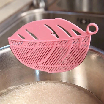 Кухненски инструмент Закопчаваща се дъска във формата на листа, задържаща ориз, зеленчукова юфка, пластмасов филтър, цедка за почистване на ориз