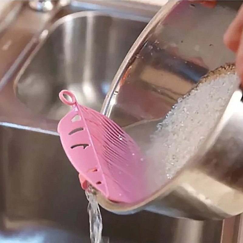 Virtuvės įrankis Prispaudžiamas lapo formos drenažo lenta laikanti ryžių daržovių makaronų plastiko filtro blokas ryžių valymo sietelis