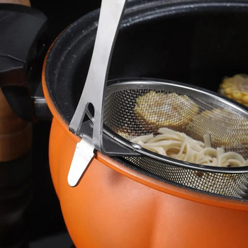 1 τμχ 304 Ανοξείδωτο φίλτρο Skimmer Κουτάλι Ξύλινη λαβή Hot Pot τρυπητό Σκεύη κουζίνας Εργαλείο μαγειρέματος Λαχανικά φιλτράρισμα