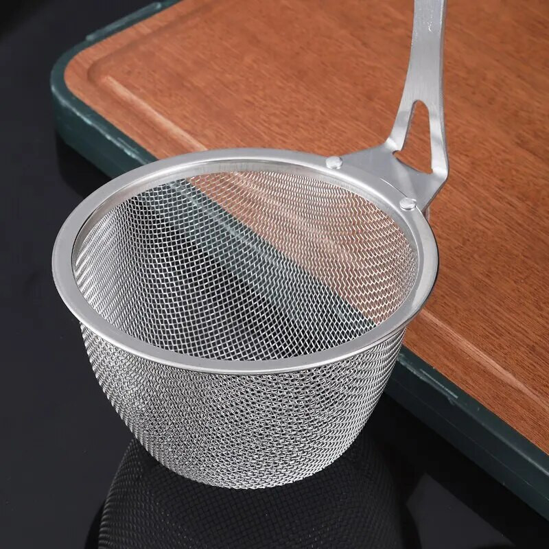 1 db 304 rozsdamentes acél szkimmer szűrő kanál fa nyelű forró edény szűrőedény Konyhai edények Főzőeszköz Zöldségszűrés