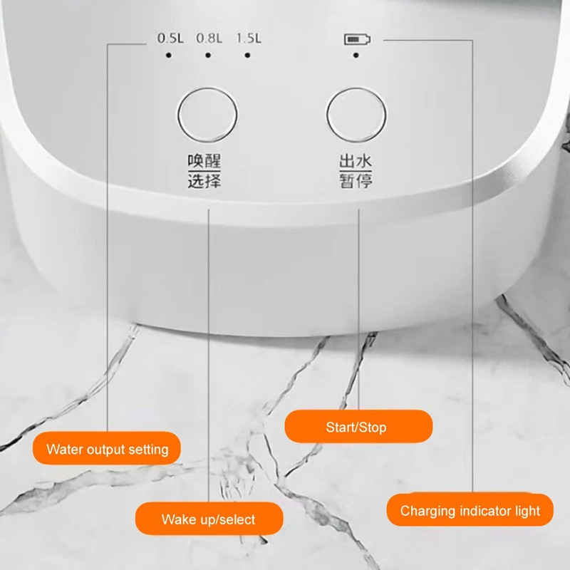 Elektrinis vandens 5 galonų siurblys automatinis vandens butelio siurblio dozatorius stalinis USB įkraunamas vandens siurblio dozatorius su 1,5 m žarna