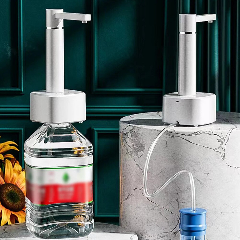 Elektrinis vandens 5 galonų siurblys automatinis vandens butelio siurblio dozatorius stalinis USB įkraunamas vandens siurblio dozatorius su 1,5 m žarna