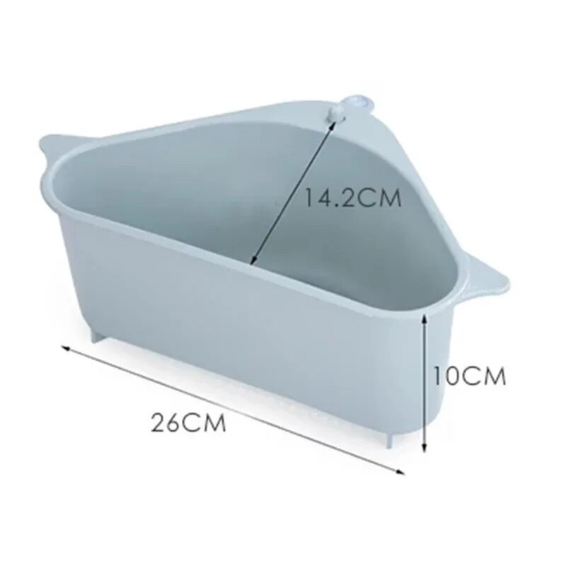 Trikampė kriauklės išleidimo lentyna kanalizacijos lentyna Daugiafunkciniai laikikliai Sucker virtuvės kanalizacijos laikiklis siurbimo puodelis kriauklės lentynos įrankiai