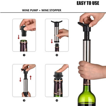 Σετ πώματος φιαλών κρασιού σιλικόνης Wine Pourer Reusable Bottle Sealer Pump Kit Candy Bar Tools Αξεσουάρ κουζίνας