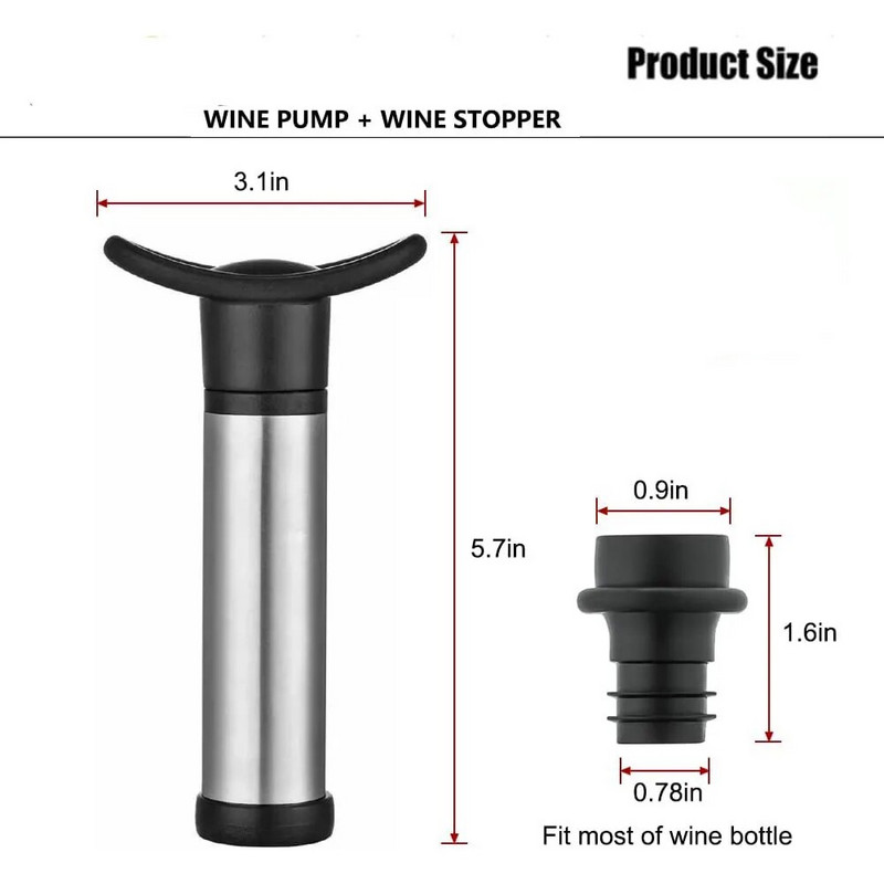 Silikono vyno butelių kamštelių rinkinys Vyno piltuvas vakuuminis dangtelis Daugkartinio naudojimo butelio sandariklio siurblio rinkinys saldainių įrankiai Virtuvės priedai