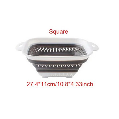 Coș de depozitare pliabil din silicon pentru bucătărie, cu utilizare multiplă, pentru scurgere de fructe și legume