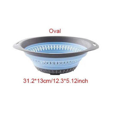 Coș de depozitare pliabil din silicon pentru bucătărie, cu utilizare multiplă, pentru scurgere de fructe și legume
