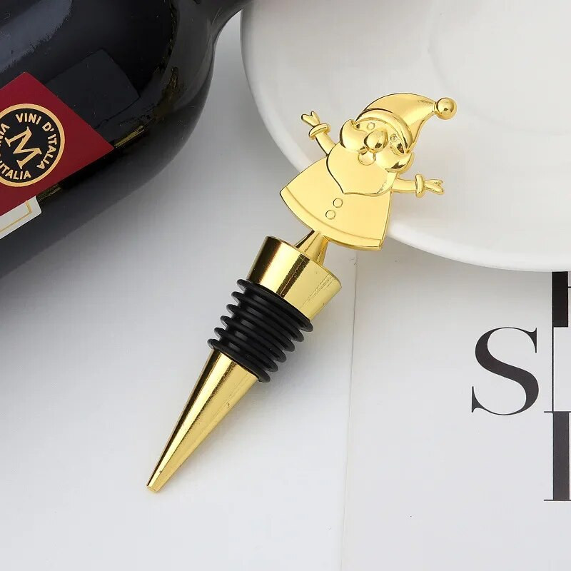 Kalėdų serijos vyno kamštelių juostos vakarėlio dekoravimas Kūrybingos sniego senio formos Šviežiai išsilaikančios vyno šampano kamštelių juostos priedai