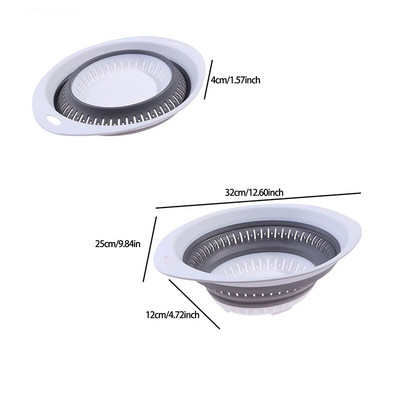 Coș de depozitare pliabil din silicon de bucătărie, strecurătoare pliabilă, strecurătoare de fructe, legume, filtru de scurgere, organizator