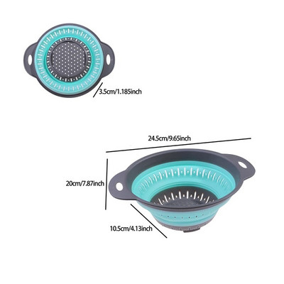 Coș de depozitare pliabil din silicon de bucătărie, strecurătoare pliabilă, strecurătoare de fructe, legume, filtru de scurgere, organizator