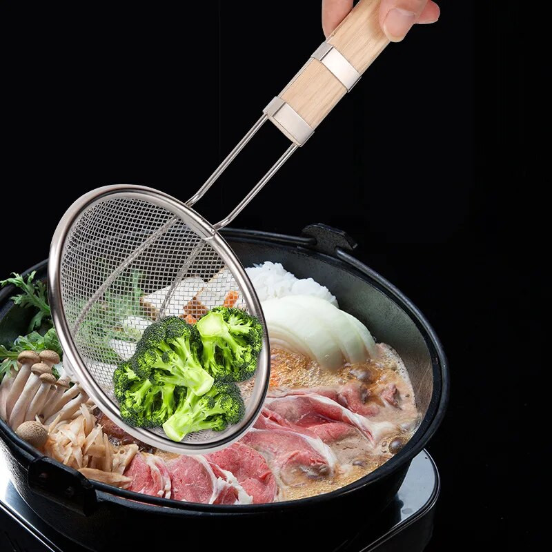 7 dydžių nerūdijančio plieno maisto filtras šaukštai kiaurasamtis skrudintos bulvytės koštuvas makaronų kanalas Virtuvė Maisto gaminimo skimeris indai