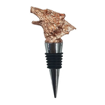 Naujo stiliaus kūrybinis cinko lydinys Wolf Head vyno burnos batonėlis Šeimos aksesuaras Raudonojo vyno laukinis pledas degtinės butelio kamštis pilstymo įrankiai