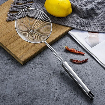 Skimmer Solid Spider Strainer Ladle από ανοξείδωτο ατσάλι Εργαλείο κουζίνας τηγανιτές πατάτες Τηγάνισμα ψαριών 12#/14#/16#/18#/20#