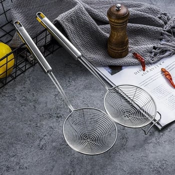 Скимер Solid Spider Цедка Черпак Кухненски прибор от неръждаема стомана Инструмент за пържени картофи Пържене на риба 12#/14#/16#/18#/20#