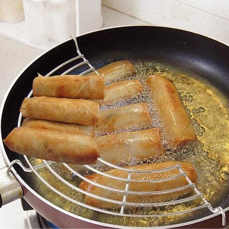 Nerūdijančio plieno šilumą izoliuojantis garo stovas pusapvalis nutekėjimo alyvos filtro stovas Virtuvė Namuose Keptas maistas Aliejaus lašinamas filtras