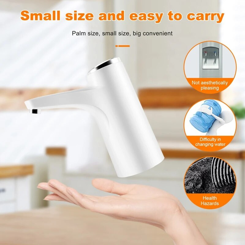 Vandens dozatorius elektrinis vandens butelio siurblys su baziniu USB vandens dozatoriumi, nešiojamasis automatinis vandens siurblio kibiras