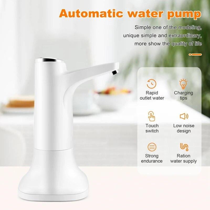 Vandens dozatorius elektrinis vandens butelio siurblys su baziniu USB vandens dozatoriumi, nešiojamasis automatinis vandens siurblio kibiras