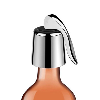 Запушалка за бутилка вино от неръждаема стомана за многократна употреба, херметична силиконова уплътнител за бутилка шампанско Бутилка за запазване на свежестта на виното