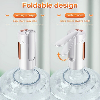 Πρακτική αντλία μπουκαλιού νερού USB φόρτισης ελέγχου αφής βαρέλι Διακόπτης νερού Ηλεκτρικός διανομέας νερού για οικιακή κουζίνα
