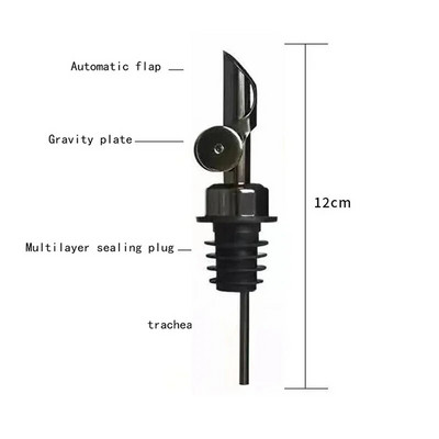 1 tk. automaatne ümberpööratav likööripudeli valaja alkoholi roostevabast terasest valamistila korgiga kokteilioliiviõliäädika jaoks