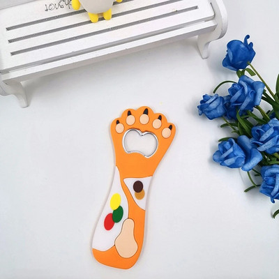 Naujas Fat Cat Claw buteliuko atidarytuvas Animacinio filmo figūrėlė Magnetinis čiulpimo letena Alaus atidarytuvas Minkšti klijai PVC Atsuktuvas Šaldytuvo lipdukai