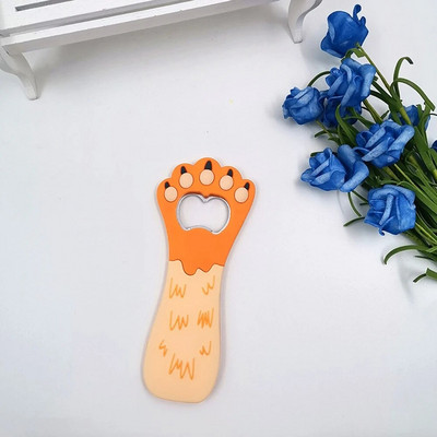 Naujas Fat Cat Claw buteliuko atidarytuvas Animacinio filmo figūrėlė Magnetinis čiulpimo letena Alaus atidarytuvas Minkšti klijai PVC Atsuktuvas Šaldytuvo lipdukai