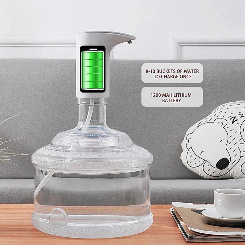 Vandens butelio siurblys, vandens dozatoriaus siurblys vandens ąsočiai USB įkrovimo automatinis vandens butelio jungiklis, skirtas 2-5 galonų buteliui