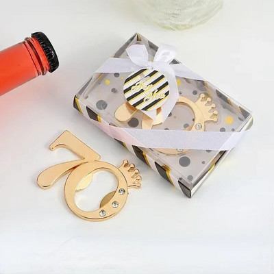 1vnt įmonės jubiliejaus suvenyrinis alaus butelio atidarytuvas su numeriais Gimtadienio dovanos svečiams Vakarėlio suvenyrų pakuotės butelių atidarytuvas