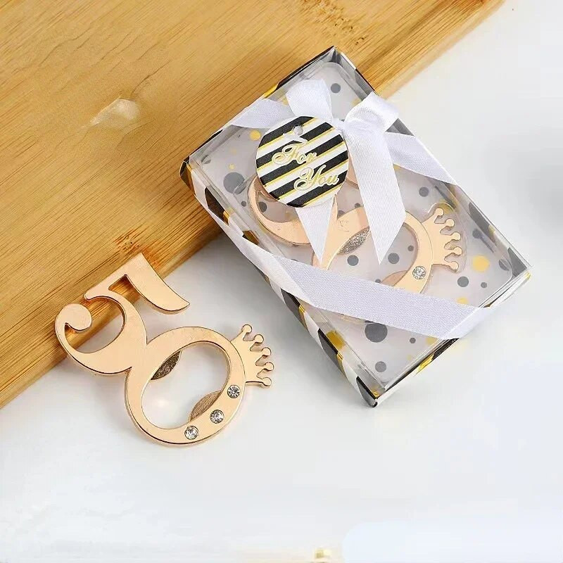 1vnt įmonės jubiliejaus suvenyrinis alaus butelio atidarytuvas su numeriais Gimtadienio dovanos svečiams Vakarėlio suvenyrų pakuotės butelių atidarytuvas