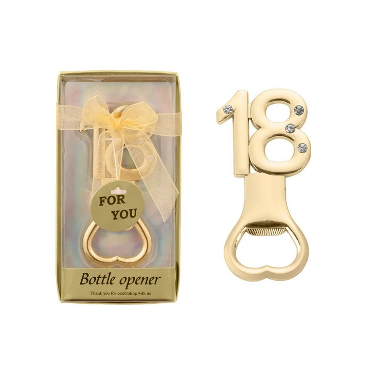 1 buc 18 21 30 40 50 Deschizător de formă de numere Deschizător de bere din metal Deschizător de petrecere de aniversare pentru aniversare de nuntă Suvenir Cadou Bar Instrument