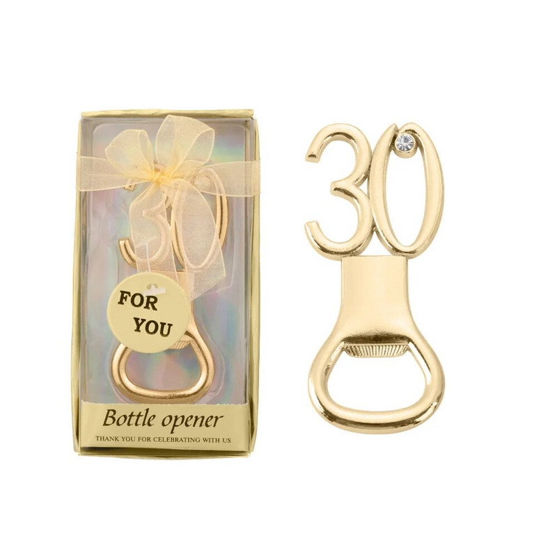 1 buc 18 21 30 40 50 Deschizător de formă de numere Deschizător de bere din metal Deschizător de petrecere de aniversare pentru aniversare de nuntă Suvenir Cadou Bar Instrument