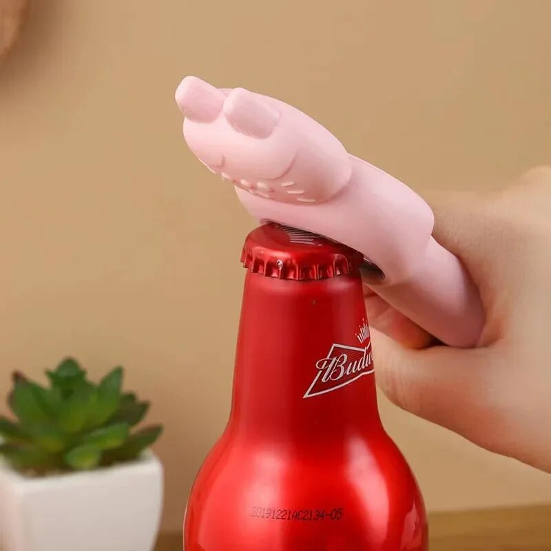 Deschizătoare de sticle de bere 4 în 1 Deschidetor de conserve cu desene animate roz Deschidetor de conserve de sticle din oțel inoxidabil Bar Ustensile de bucătărie Gadgeturi Accesorii pentru bere