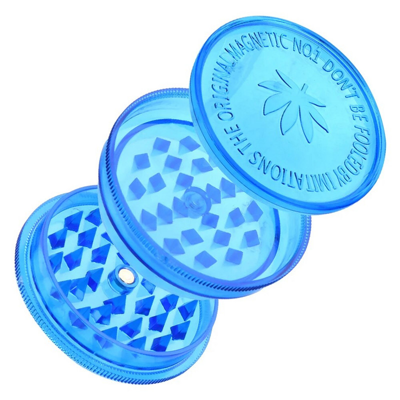 Plastikinis tabako smulkintuvas Apvalios formos žolelių malūnėlis tabako prieskonių smulkintuvas Spalvotas atsitiktinis rūkymo priedai 3 sluoksniai