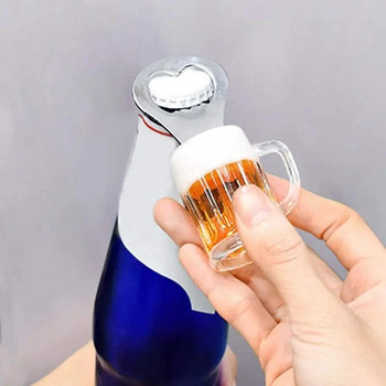 1 бр. Отварачка за бутилки бира Практична симулация Чаша за бира Творчески магнит за хладилник Мини сладки декоративни магнити за вратата на хладилника