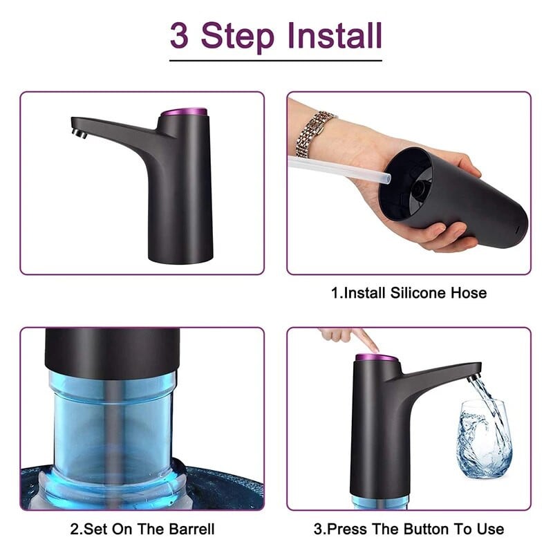 Pumpa za boce s vodom Dozator za boce s vodom od 5 galona USB punjenje Automatska pumpa za pitku vodu Prijenosna električna