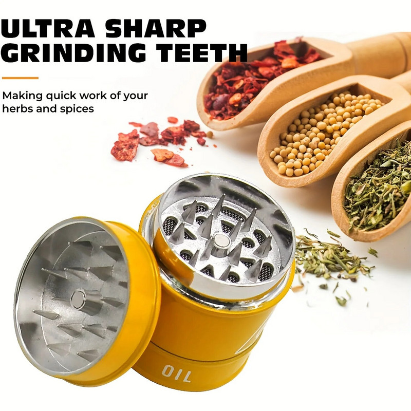 Gyógynövény- és fűszerdaráló, 1,77 hüvelykes zsebdaráló, hordozható, tartós könnyű daráló, Sharp pólóval ellátott daráló