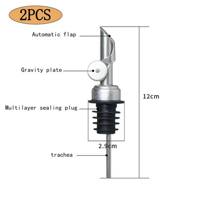 304 nerūsējošā tērauda olīveļļas aizbāznis, dozatora snīpis, mērce, etiķis, automātiski atverams, sprausla, vīna dzēriena pudeles aizbāznis