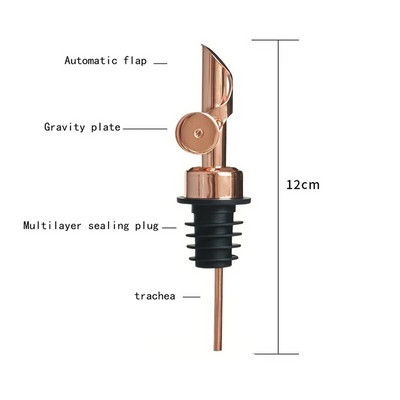 304 nerūsējošā tērauda olīveļļas aizbāznis, dozatora snīpis, mērce, etiķis, automātiski atverams, sprausla, vīna dzēriena pudeles aizbāznis
