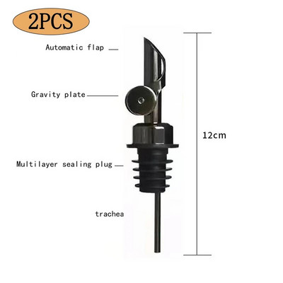 304 nerūsējošā tērauda olīveļļas aizbāznis, dozatora snīpis, mērce, etiķis, automātiski atverams, sprausla, vīna dzēriena pudeles aizbāznis