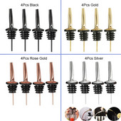 4db fekete/rózaarany/ezüst italkiöntő, rozsdamentes acél italpalack-öntő alkoholhoz, bártartozékok kiöntő csövek