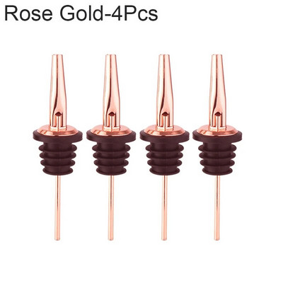 4db fekete/rózaarany/ezüst italkiöntő, rozsdamentes acél italpalack-öntő alkoholhoz, bártartozékok kiöntő csövek