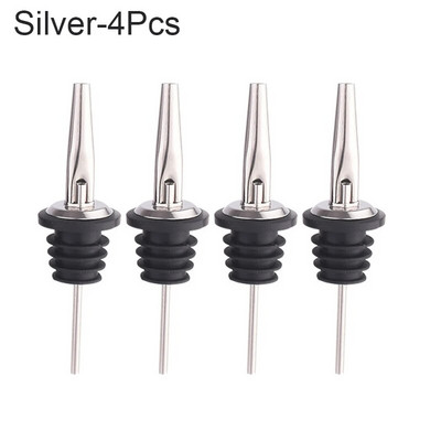 4db fekete/rózaarany/ezüst italkiöntő, rozsdamentes acél italpalack-öntő alkoholhoz, bártartozékok kiöntő csövek