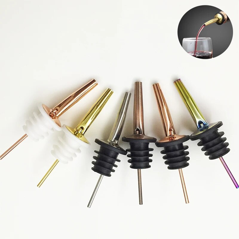 4db fekete/rózaarany/ezüst italkiöntő, rozsdamentes acél italpalack-öntő alkoholhoz, bártartozékok kiöntő csövek