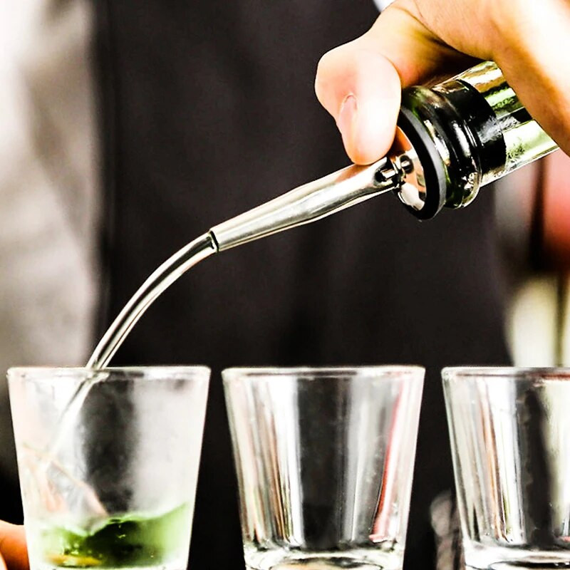 4db fekete/rózaarany/ezüst italkiöntő, rozsdamentes acél italpalack-öntő alkoholhoz, bártartozékok kiöntő csövek