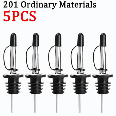 5/1db rozsdamentes acél borkiöntő Tartós borfolyós palack dugó kifolyó palack kiöntő dugó palackrúd tartozékhoz