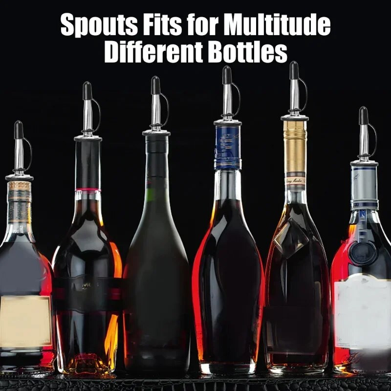 5/1db rozsdamentes acél borkiöntő Tartós borfolyós palack dugó kifolyó palack kiöntő dugó palackrúd tartozékhoz