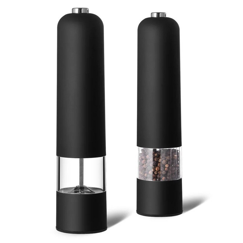 Moară electrică automată pentru piper și sare, cu lumină LED, reglabilă, măcinată de condimente, instrument de gătit