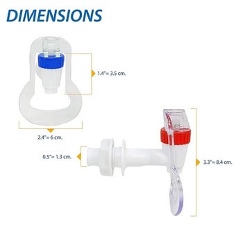 2X резервен кран за натискане на диспенсър за вода - кран за студена и топла вода Синя и червена опаковка