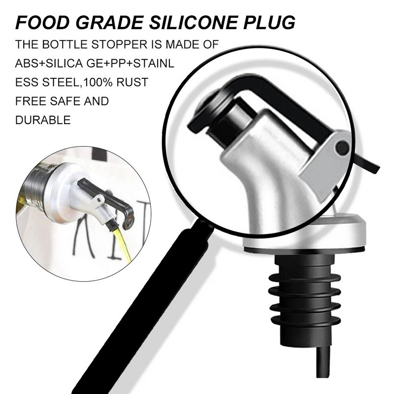 5db olívaolaj kiöntő adagoló bordugó szivárgásmentes kifolyók palack tömítő fúvóka olajkiöntő permetező konyhai rúd tartozékok