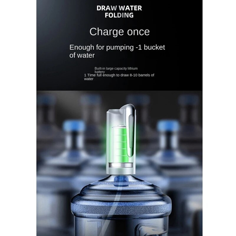 Elektrinis vandens galonų butelių siurblys Automatinis vandens dozatoriaus siurblys Nešiojamas sulankstomas stalinis vandens butelių siurblys